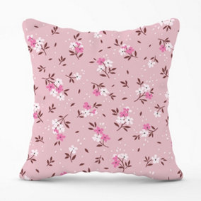 Pretty Pink Flower Pattern Outdoor Cushion 45cm x 45cm
