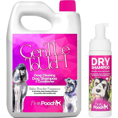 Pretty Pooch Baby Powder Fragrance Dog Shampoo 2 Litres & Dry Shampoo