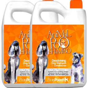 Pretty Pooch Fox Poo Dog Shampoo & Conditioner for Smelly Dogs - 4 Litres (Citrus Fragrance)