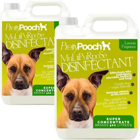 Pretty Pooch Multipurpose Disinfectant - Cleaner, Sanitiser and Deodoriser - Concentrated Formula - Lavender 5L x2
