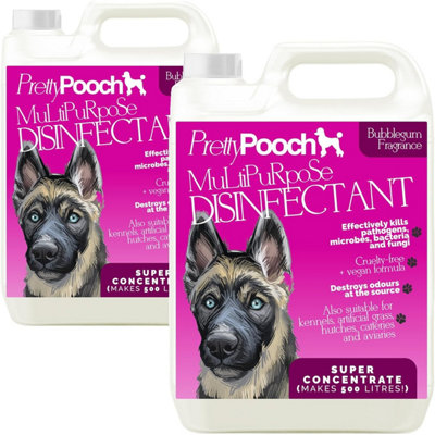 Pretty Pooch Multipurpose Disinfectant - Cleaner, Sanitiser, Deodoriser - Concentrated Formula - Bubblegum 5L x2