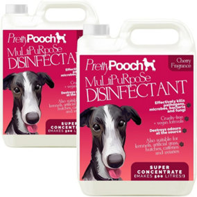Pretty Pooch Multipurpose Disinfectant - Cleaner, Sanitiser, Deodoriser - Concentrated Formula - Cherry 5L x2