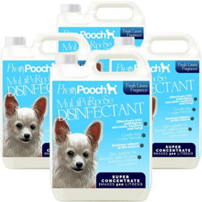 Pretty Pooch Multipurpose Disinfectant - Cleaner, Sanitiser, Deodoriser - Concentrated Formula - Fresh Linen 5L x4