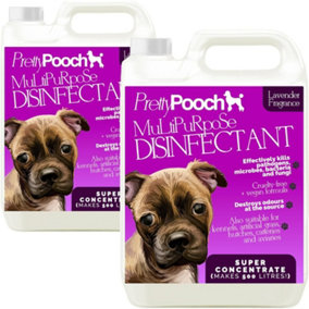Pretty Pooch Multipurpose Disinfectant - Cleaner, Sanitiser, Deodoriser - Concentrated Formula - Lavender 5L x2