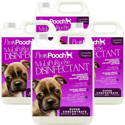 Pretty Pooch Multipurpose Disinfectant - Cleaner, Sanitiser, Deodoriser - Concentrated Formula - Lavender 5L x4