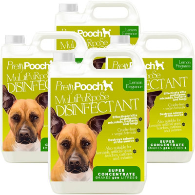 Pretty Pooch Multipurpose Disinfectant - Cleaner, Sanitiser, Deodoriser - Concentrated Formula - Lemon 5L x4