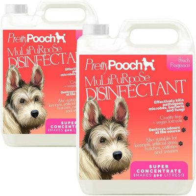 Pretty Pooch Multipurpose Disinfectant - Cleaner, Sanitiser, Deodoriser - Concentrated Formula - Peach 5L x2