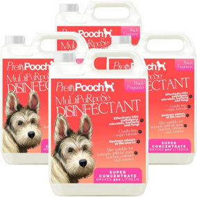Pretty Pooch Multipurpose Disinfectant - Cleaner, Sanitiser, Deodoriser - Concentrated Formula - Peach 5L x4