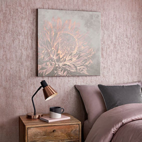 Pretty Protea Metallic Printed Canvas Floral Wall Art