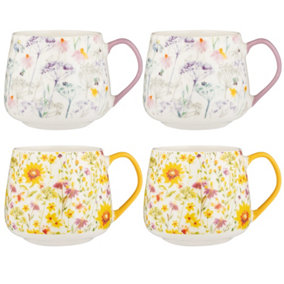 Price & Kensington Set of 4 Daisy & Sunflower Mug 425ml