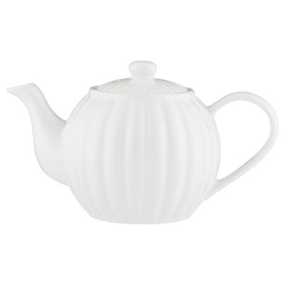 Price & Kensington Stoneware Teapot 1.1 Litre & Luxe Milk Jug & Sugar Bowl White Set