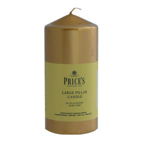 Price's Gold Pillar Candle 6''