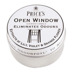 Price's Open Window Scented Tin Candle Lily Violet & Orange Flower