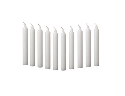 Prices 10 White Household Candles 5H Burn Time 17cm x 1.8cm