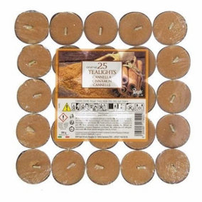 Prices Candles Petali Cinnamon Tea Lights (Pack of 25) Brown (One Size)