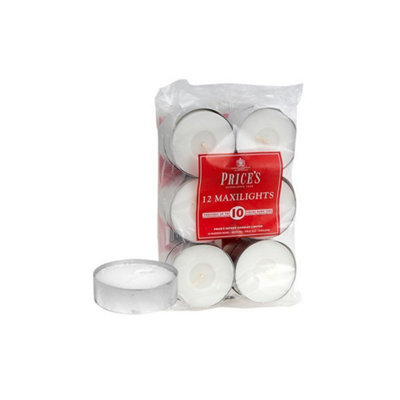Prices Tea Lights (Pack of 12) White (One Size) DIY at B&Q