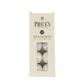 Prices Tealight Candles (Pack Of 10) White (One Size)
