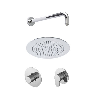 Pride 1 Outlet Luxury Shower Bundle - Stop Tap, Temperature Control, Arm & Head - Chrome - Balterley Price Comparisons | Compare The Build