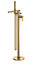 Pride Freestanding Round Bath Shower Mixer Tap - Brushed Brass