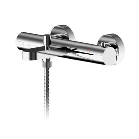 Pride Round Wall Mount Thermostatic Bath Shower Mixer Bar Valve Tap (Kit Not Included) - Chrome