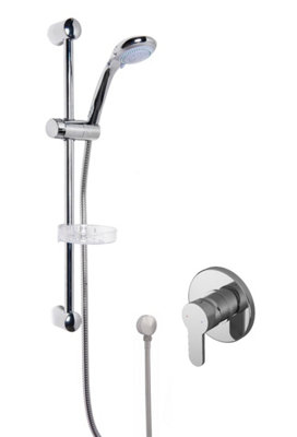 Pride Shower Bundle Concealed Round Manual Valve & Multi Function Handset Slide Rail Kit - Chrome  Balterley