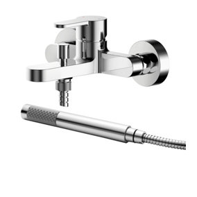 Pride Wall Mount Round Bath Shower Mixer Tap with Shower Kit - Chrome - Balterley