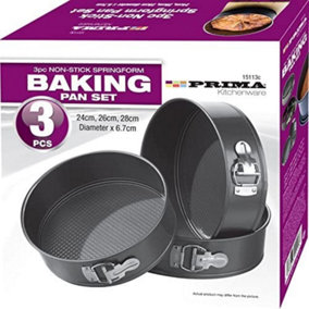 Prima 3pc Springform Baking Pan Set Sizes 24cm 26cm 28cm