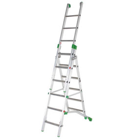 PRIMA Aluminium Industrial Combination Ladder - 2.04m Closed