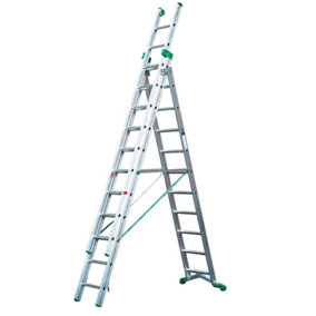 PRIMA Aluminium Industrial Combination Ladder - 3.54m Closed