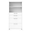Prima Bookcase 1 Shelf With 2 Drawers + 2 File Drawers In White