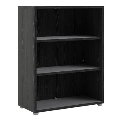 Prima Bookcase 2 Shelves in Black woodgrain