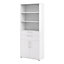 Prima Bookcase 3 Shelves With 2 Drawers And 2 Doors In White