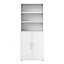 Prima Bookcase 5 Shelves with 2 Doors in White