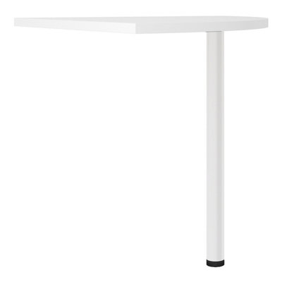 Prima Corner desk top in White with White legs | DIY at B&Q