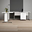 Prima Corner desk top in White with White legs