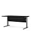 Prima Desk 150 cm in Black woodgrain with Height adjustable legs with electric control in Silver grey steel