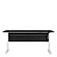Prima Desk 150 cm in Black woodgrain with Height adjustable legs with electric control in White