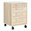 Prima Mobile 4 drawer cabinet in Oak