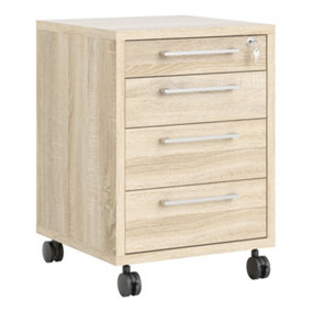 Prima Mobile 4 drawer cabinet in Oak