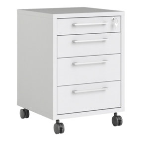 Prima Mobile 4 drawer cabinet in White