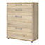 Prima Office Storage With 2 Drawers + 2 File Drawers In Oak