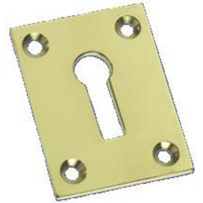 Prima Polished Brass Square Edge Escutcheon 1.5/8 x 1.1/4