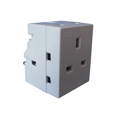 Primaflow 13A 2-Way Adaptor WAP2W - Dual Socket, Compact White Adaptor ...
