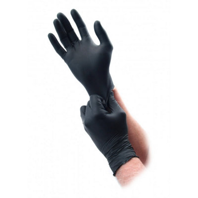 Prime Black Nitrile Protective Disposable Gloves Powder Latex Free 100Pcs - 3