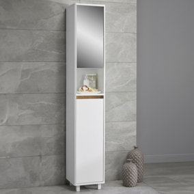 Prime Curved Gloss Bathroom Storage Tallboy Cabinet (Interchangeable Coloured Panels)