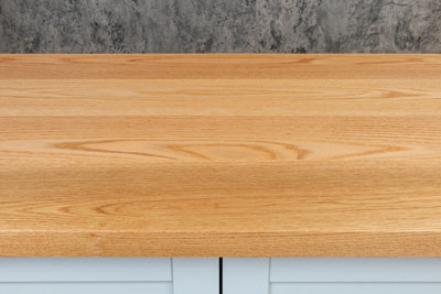 Prime Oak Full Stave Worktop 2m x 720mm x 40mm - Premium Solid Wood Kitchen Countertop - Real Oak Timber Stave Worktops