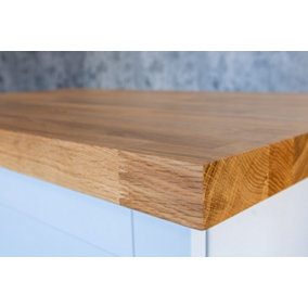 Prime Oak Worktop 1m x 650mm x 38mm - Premium Solid Wood Kitchen Countertop - Real Oak Worktops