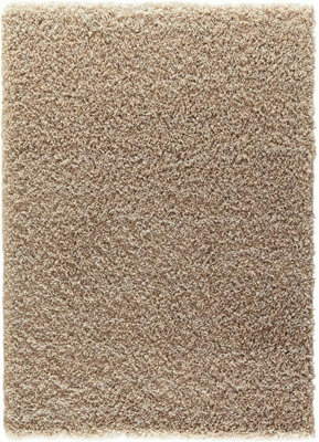 PRIME PLUS EXTRA THICK HEAVY 5CM PILE SOFT SHAGGY RUGS MODERN AREA RUGS BEDROOM HALL RUGS (Dark Beige, 60 x 110cm)