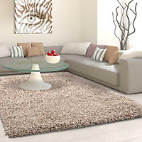 PRIME PLUS EXTRA THICK HEAVY 5CM PILE SOFT SHAGGY RUGS MODERN AREA RUGS BEDROOM HALL RUGS (Light Beige, 120 x 170cm)