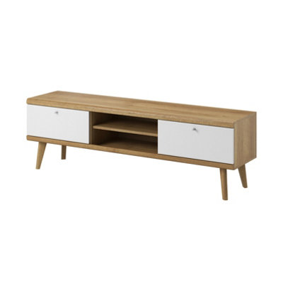 Prime TV Stand 160cm in White and Oak